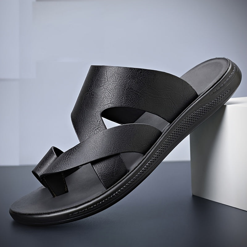Men's Cross Strap Toe Loop Sandals