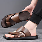 Men's Cross Strap Toe Loop Sandals