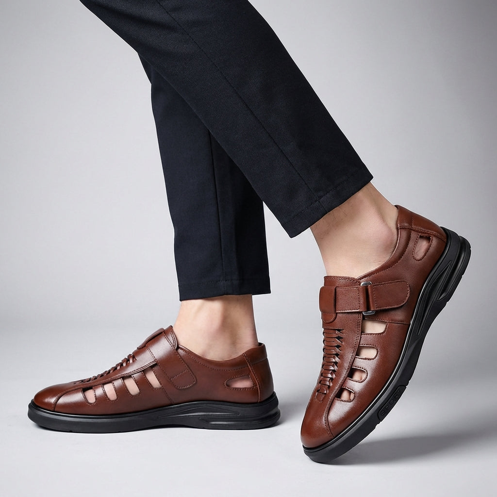 Men's Cutout Strap Shoes