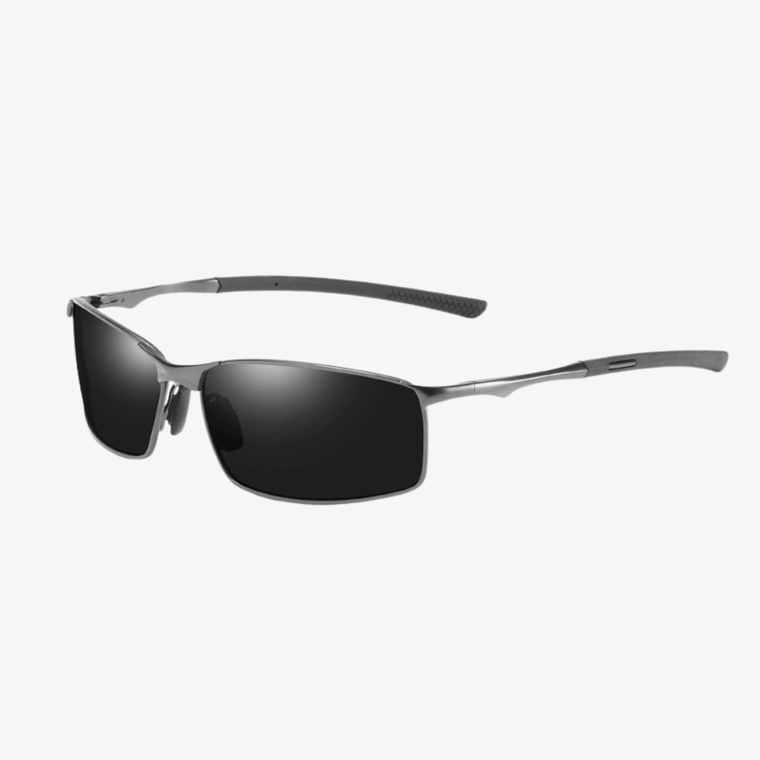 Men's Dark Tinted Rectangular Sunglasses