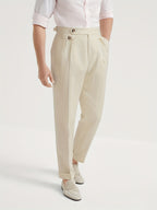 Men's Double-Button Pleated Pants