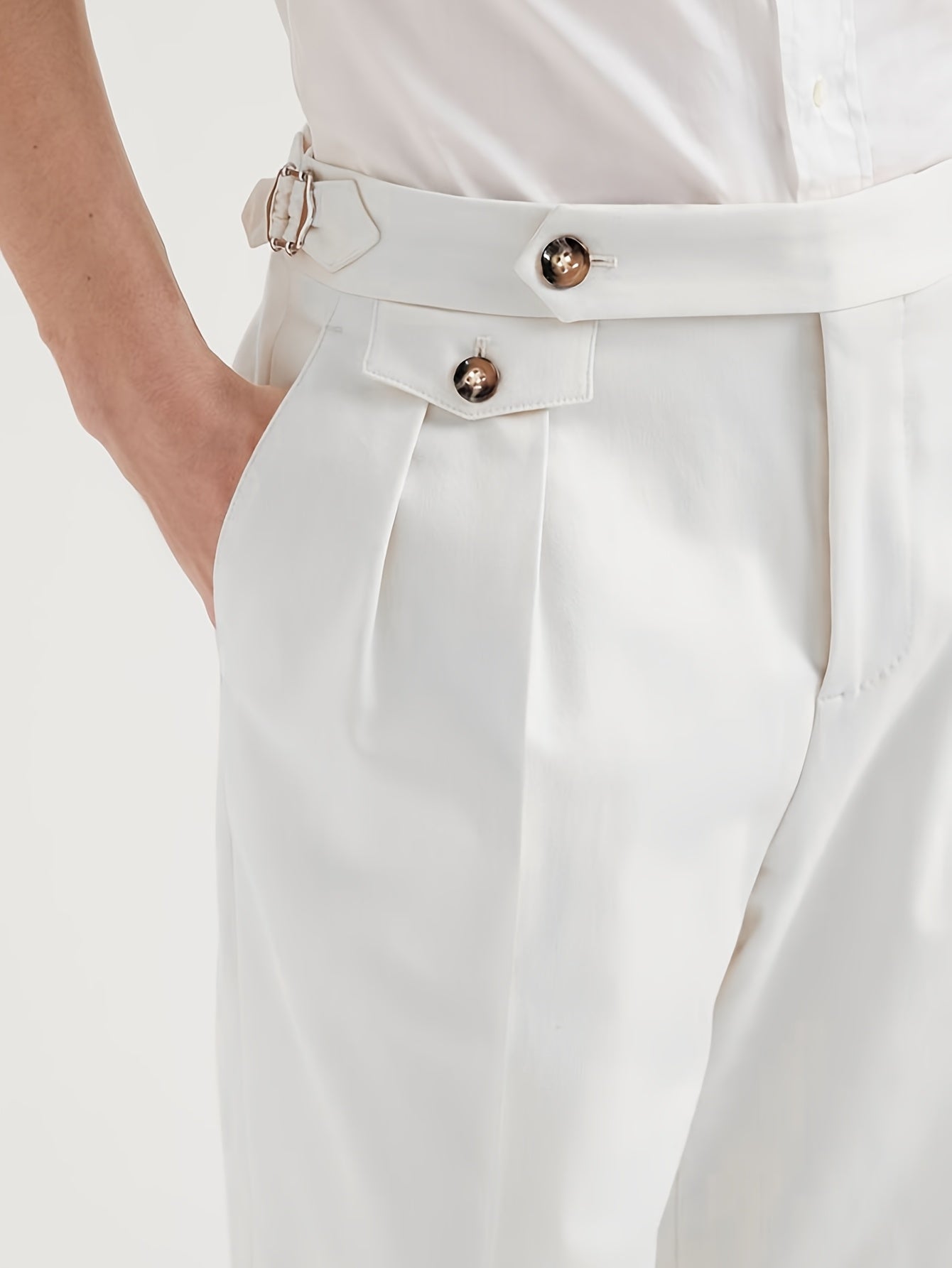 Men's Double-Button Pleated Pants