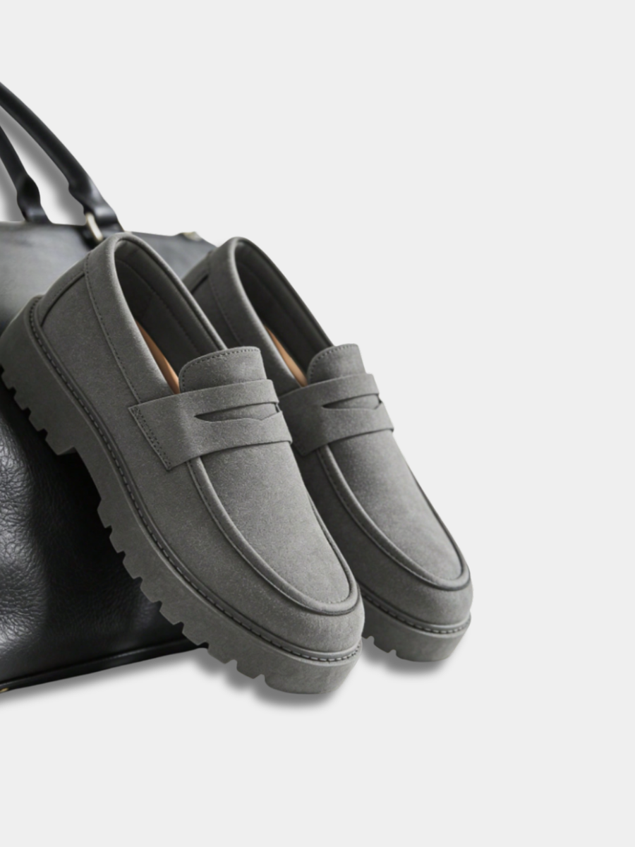 Men's Double Strap Loafers with Thick Sole