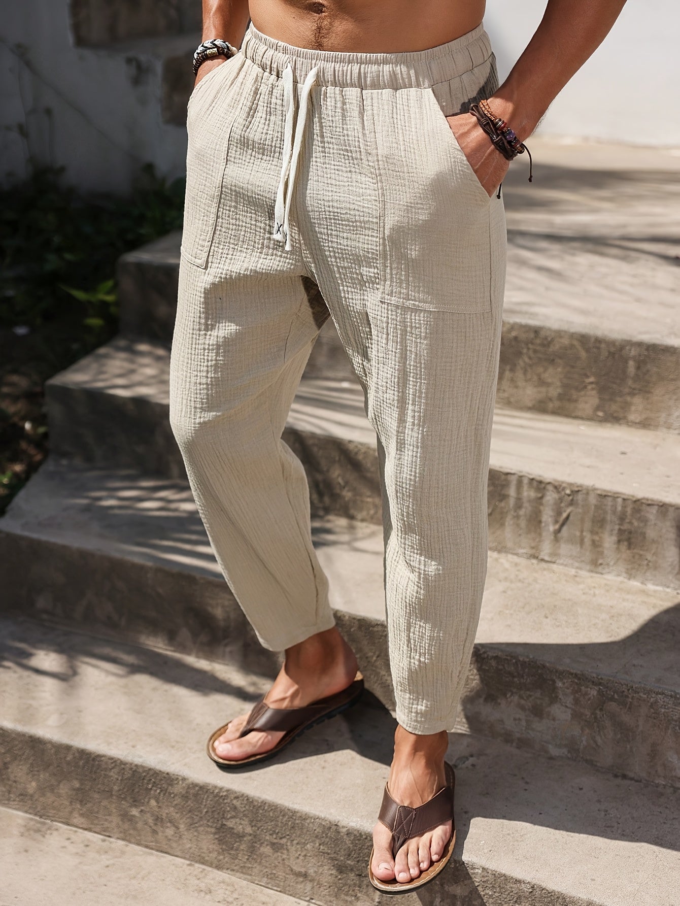 Men's Drawstring Tapered Casual Pants