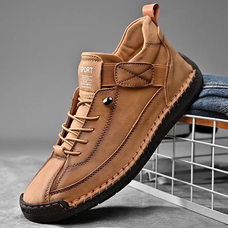 Men's Elastic Strap Lace-Up Shoes