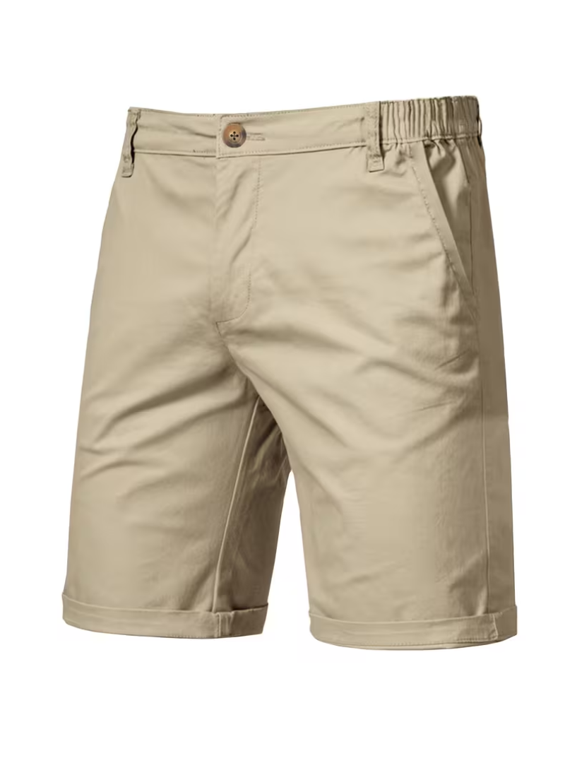 Men's Elastic Waist Button Shorts