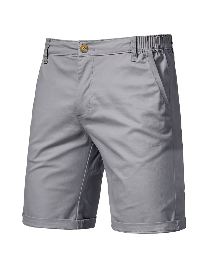 Men's Elastic Waist Button Shorts