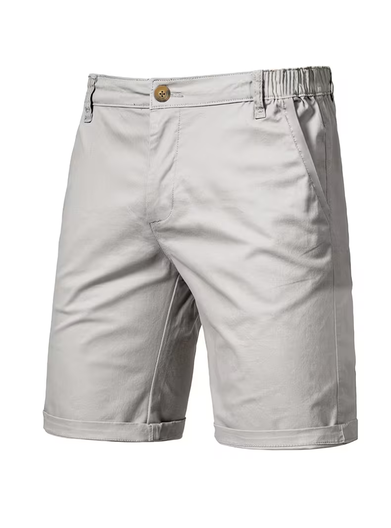 Men's Elastic Waist Button Shorts