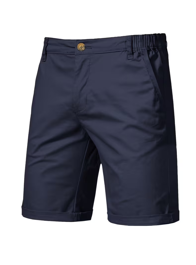 Men's Elastic Waist Button Shorts