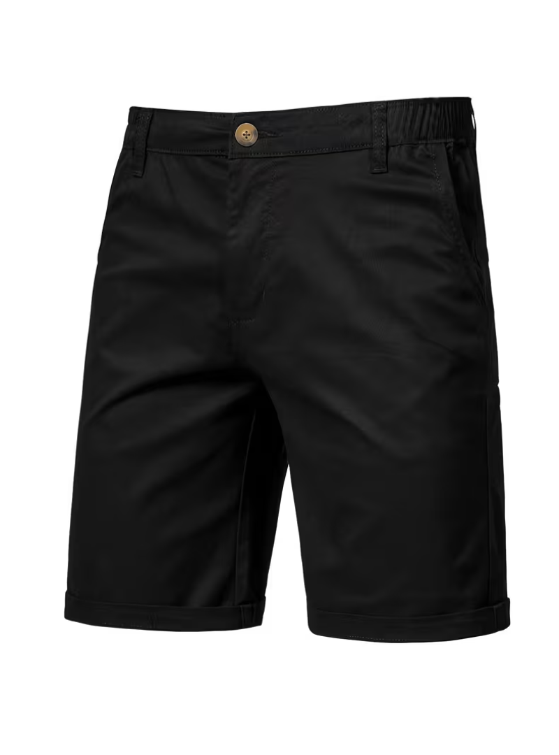 Men's Elastic Waist Button Shorts