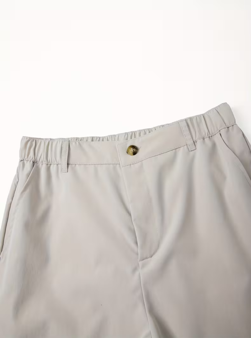 Men's Elastic Waist Button Shorts