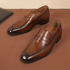 Men's Elongated Toe Penny Loafers
