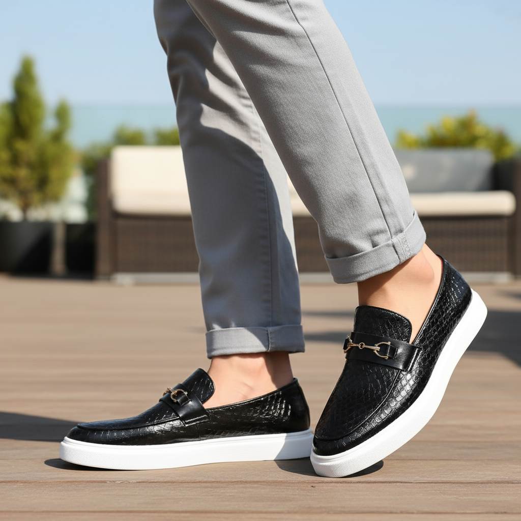Men's Embossed Bit Loafers