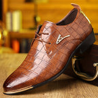 Men's Embossed Lace-Up Dress Shoes