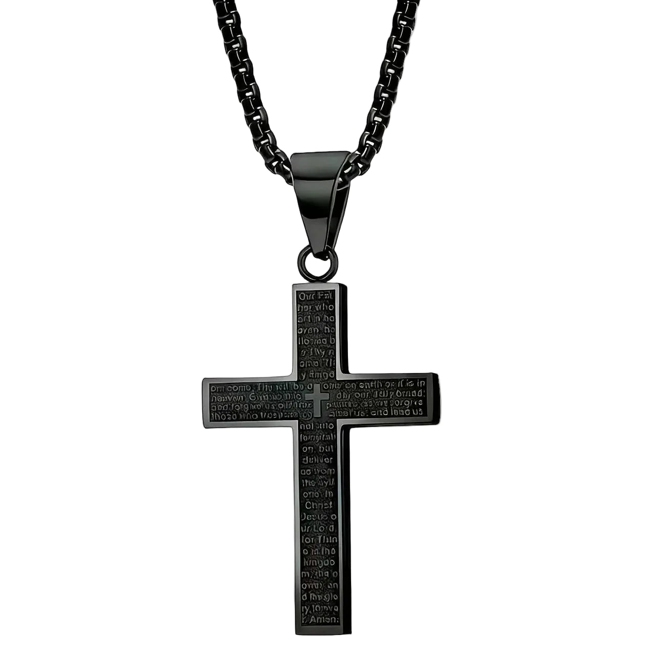 Men's Engraved Cross Necklace