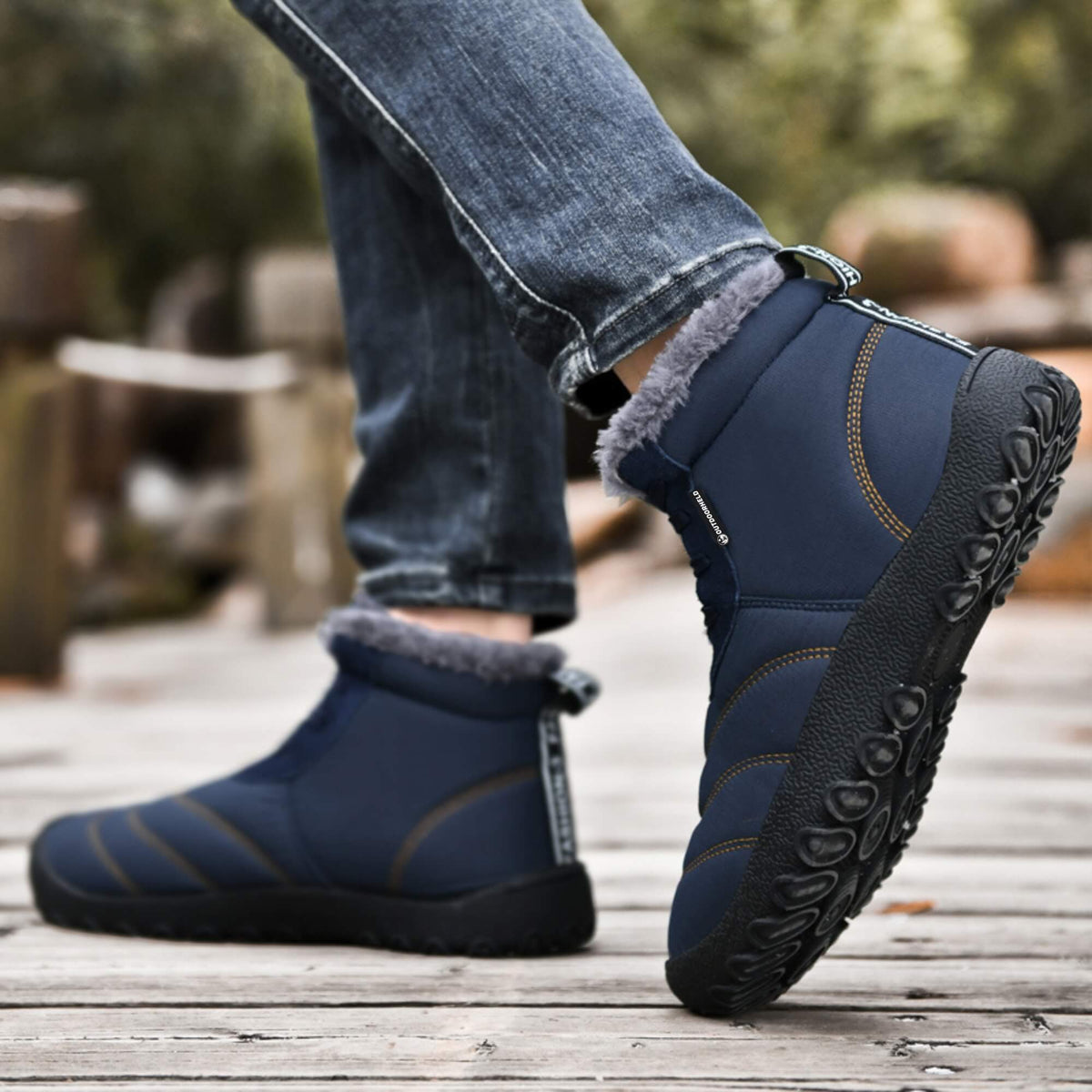 Men's Faux-Fur-Lined Ankle Boots