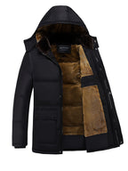 Men's Faux Fur-Lined Full-Zip Hooded Parka