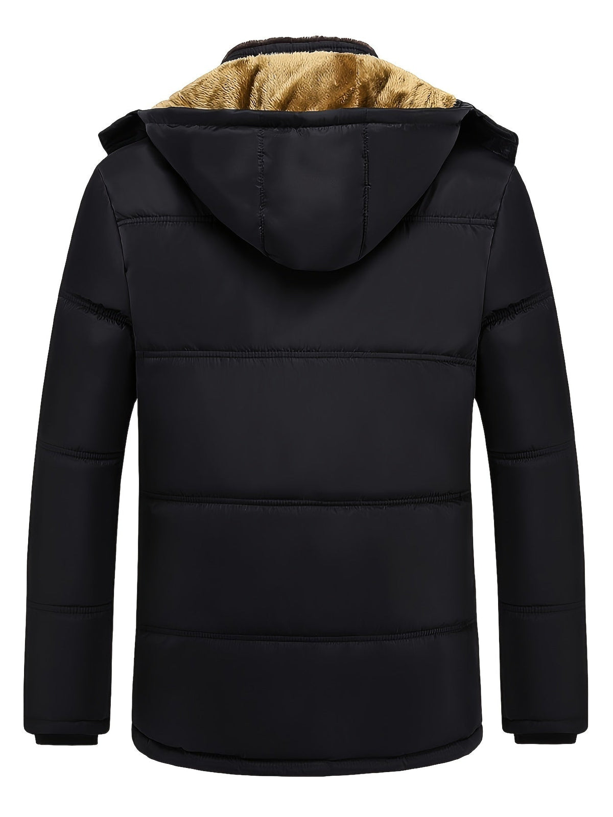 Men's Faux Fur-Lined Full-Zip Hooded Parka