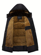 Men's Faux Fur-Lined Full-Zip Hooded Parka
