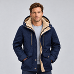 Men’s Faux Fur-Lined Full-Zip Hooded Jacket