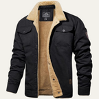 Men's Faux Shearling Snap-Button Jacket