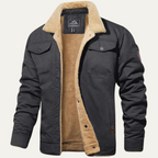Men's Faux Shearling Snap-Button Jacket