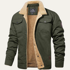 Men's Faux Shearling Snap-Button Jacket