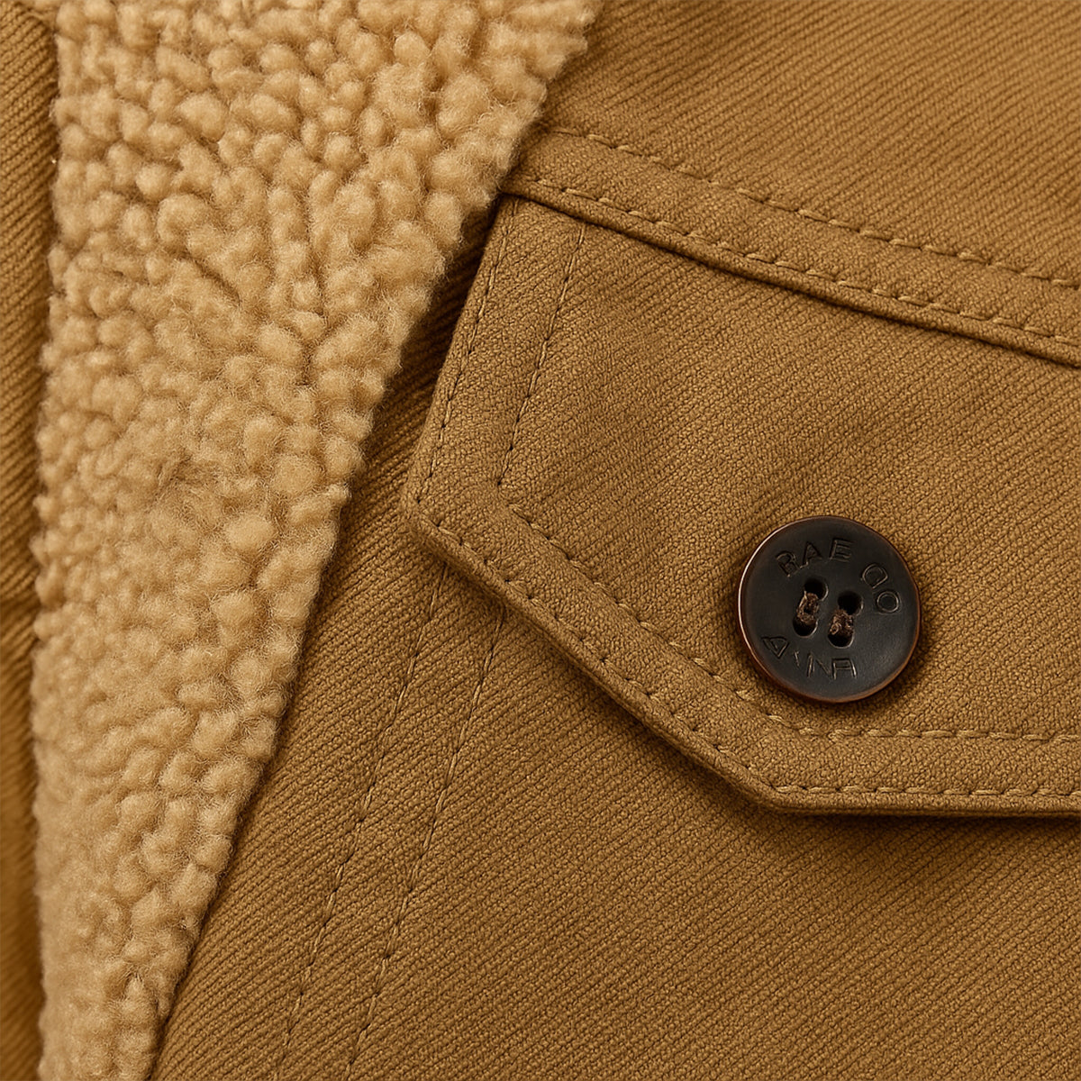 Men's Faux Shearling Snap-Button Jacket