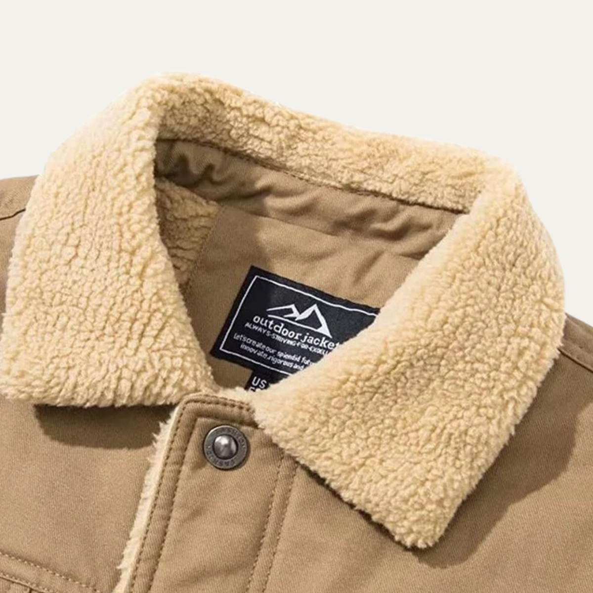 Men's Faux Shearling Snap-Button Jacket