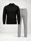 Men's Fine Knit Mock Neck Sweater & Pants Set