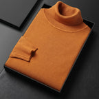 Men's Fine Knit Ribbed Turtleneck Sweater
