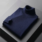 Men's Fine Knit Ribbed Turtleneck Sweater