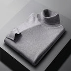Men's Fine Knit Ribbed Turtleneck Sweater