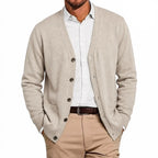 Men's Fine Knit V-Neck Cardigan