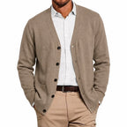 Men's Fine Knit V-Neck Cardigan