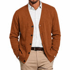 Men's Fine Knit V-Neck Cardigan