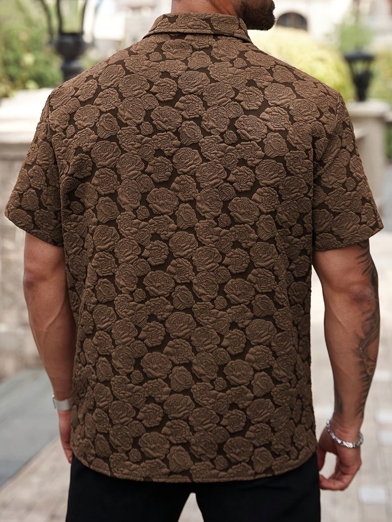 Men's Floral Button-Up Shirt