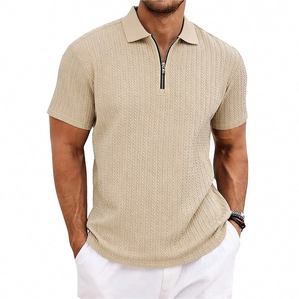 Men's Front Half-Zip Polo Shirt