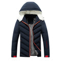 Men's Full-Zip Faux Fur Hooded Puffer Jacket