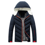 Men's Full-Zip Faux Fur Hooded Puffer Jacket