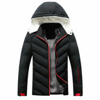 Men's Full-Zip Faux Fur Hooded Puffer Jacket