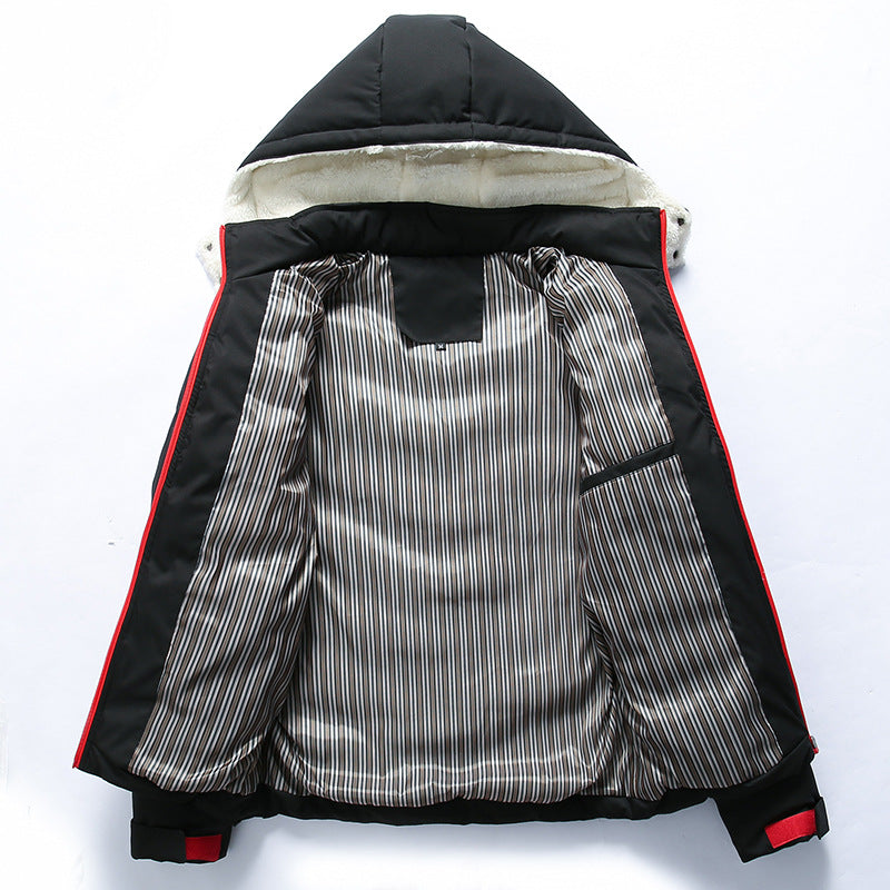 Men's Full-Zip Faux Fur Hooded Puffer Jacket