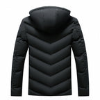 Men's Full-Zip Faux Fur Hooded Puffer Jacket
