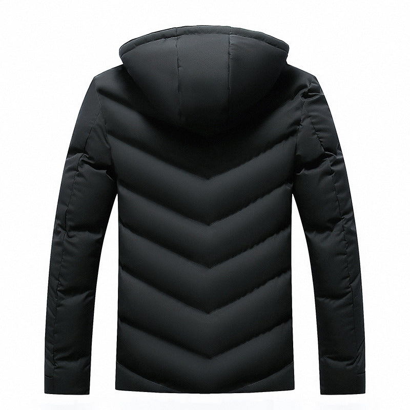 Men's Full-Zip Faux Fur Hooded Puffer Jacket