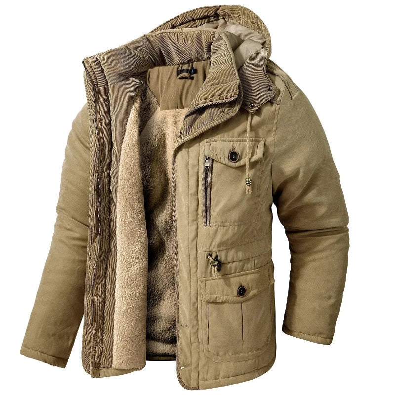 Men's Full-Zip Faux Fur-Lined Hooded Parka