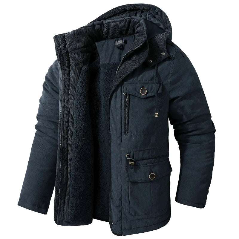 Men's Full-Zip Faux Fur-Lined Hooded Parka