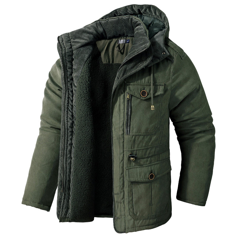 Men's Full-Zip Faux Fur-Lined Hooded Parka