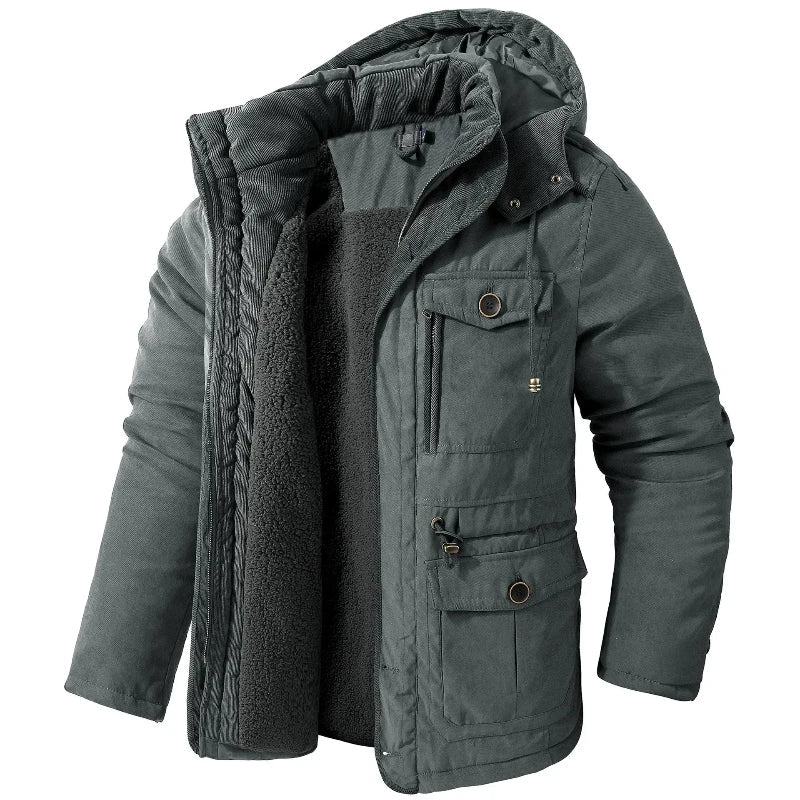 Men's Full-Zip Faux Fur-Lined Hooded Parka