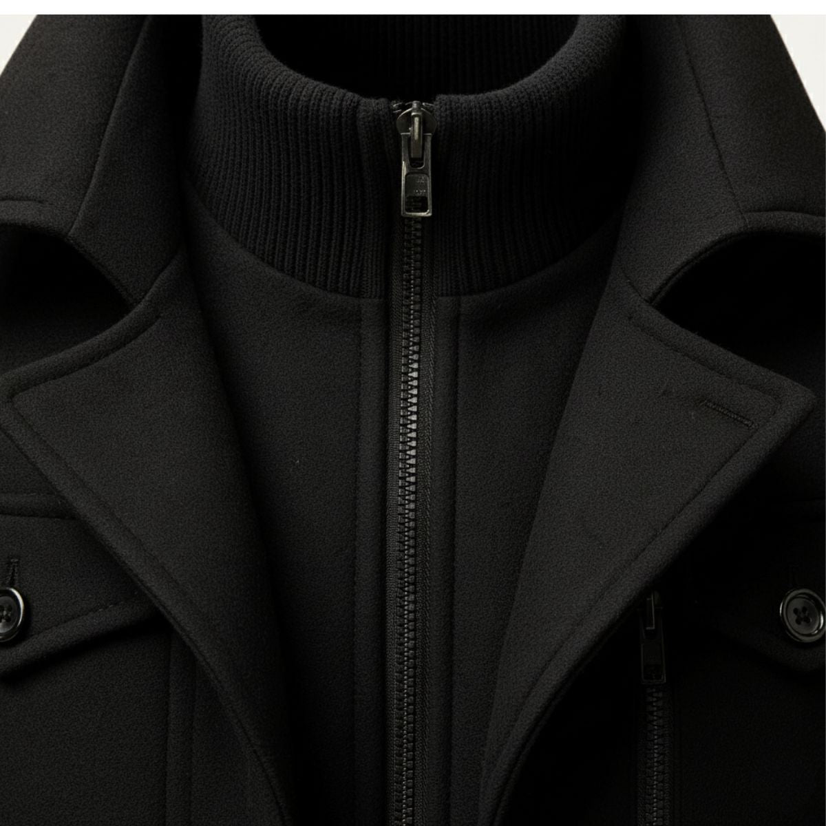 Men's Full-Zip High Collar Coat