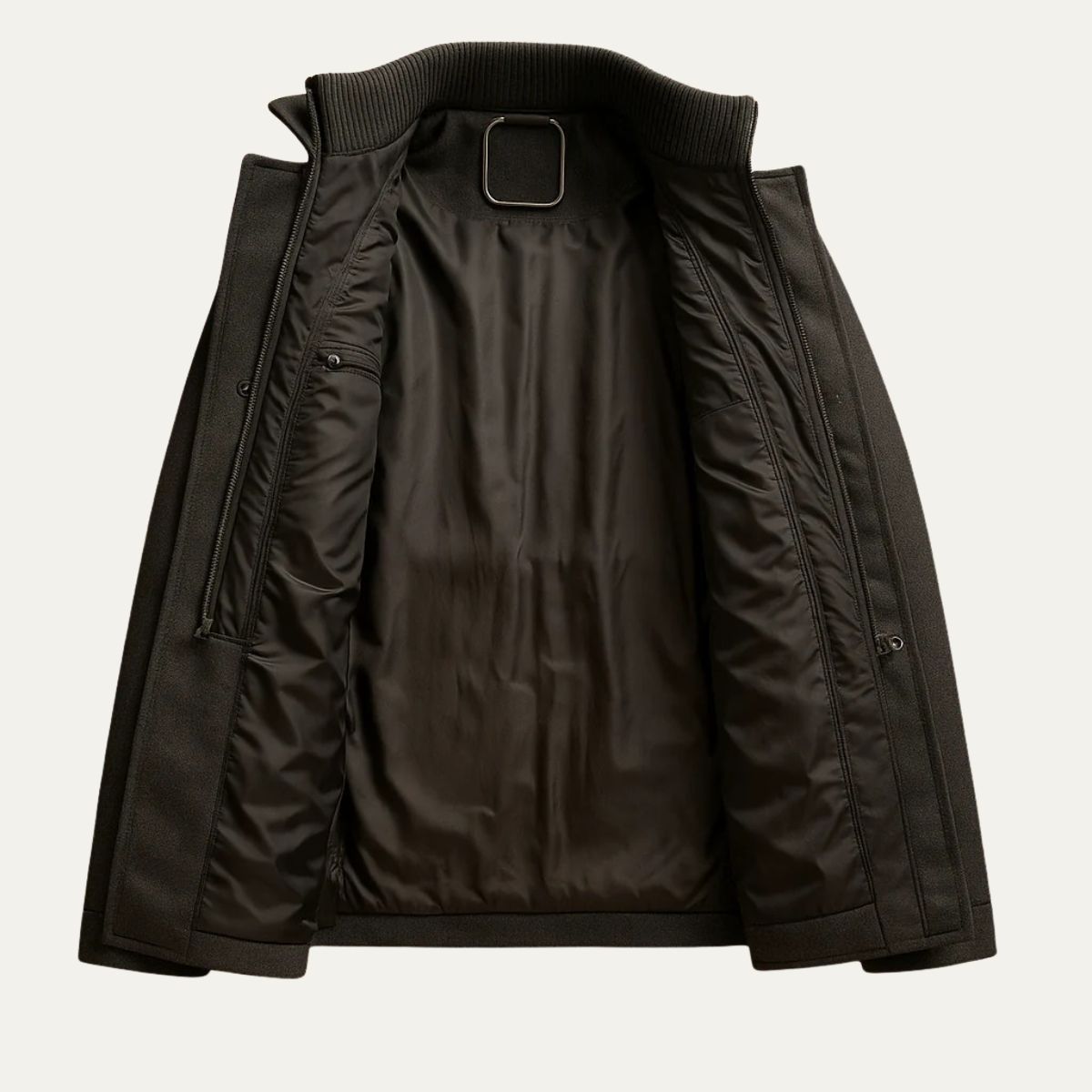 Men's Full-Zip High Collar Coat